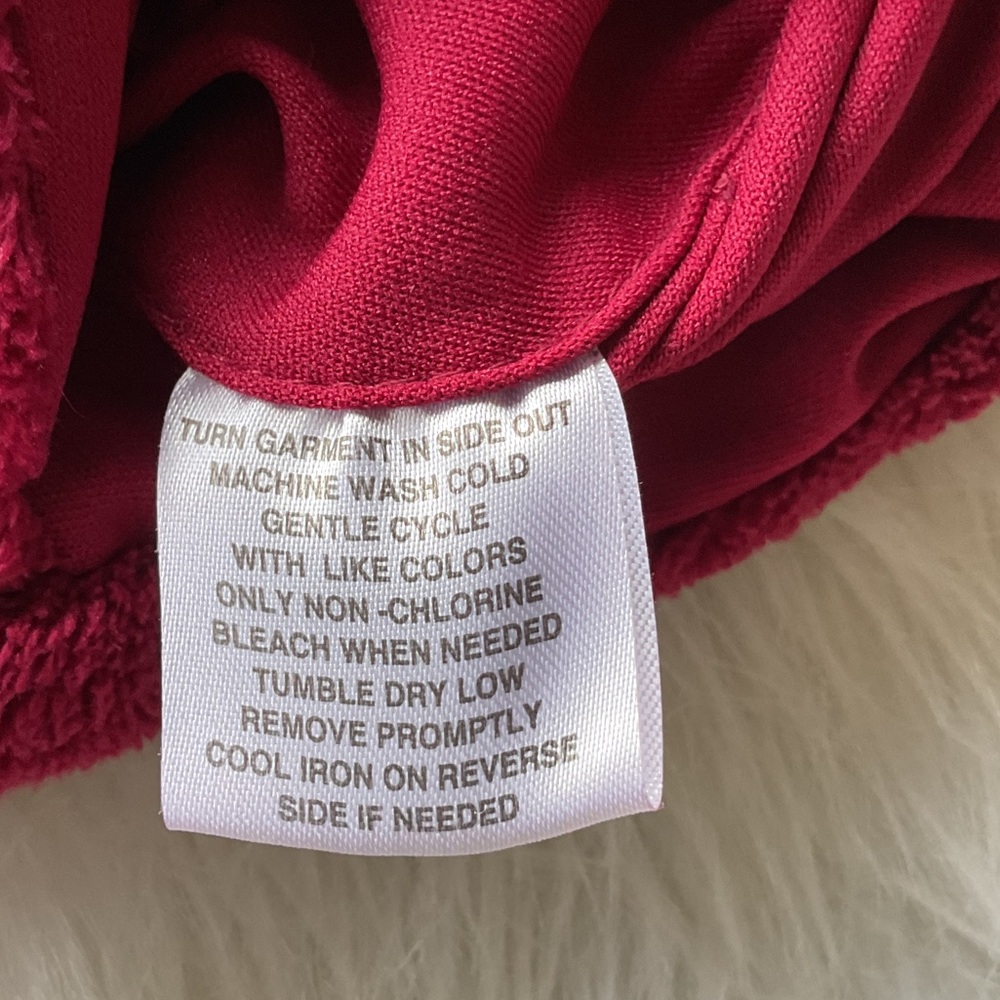 New York laundry Vest Jacket Reversible Deep Red Fleece Fair Isle Preppy consign - Picture 8 of 10